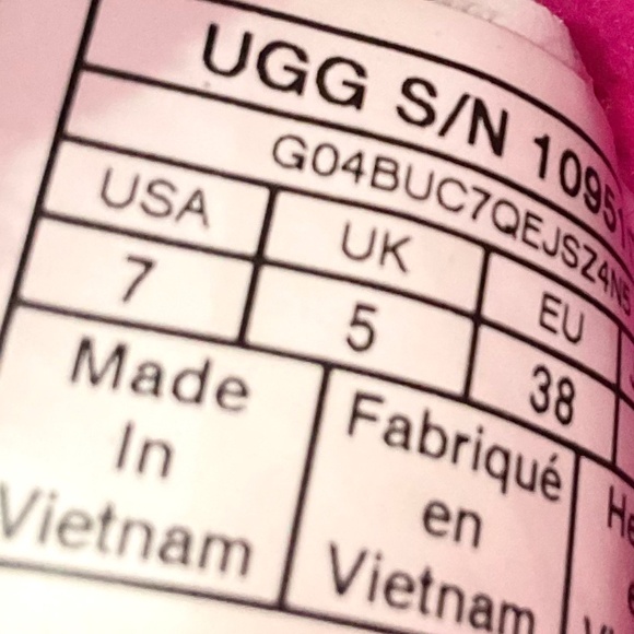 UGG FLUFF YEAH LAMB FUR HOT PINK SLING BACK PEEP TOE SLIPPERS SZ 7 - Picture 12 of 14